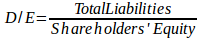 debt to equity ratio