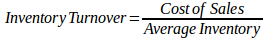 inventory turnover ratio