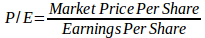 price to earnings ratio